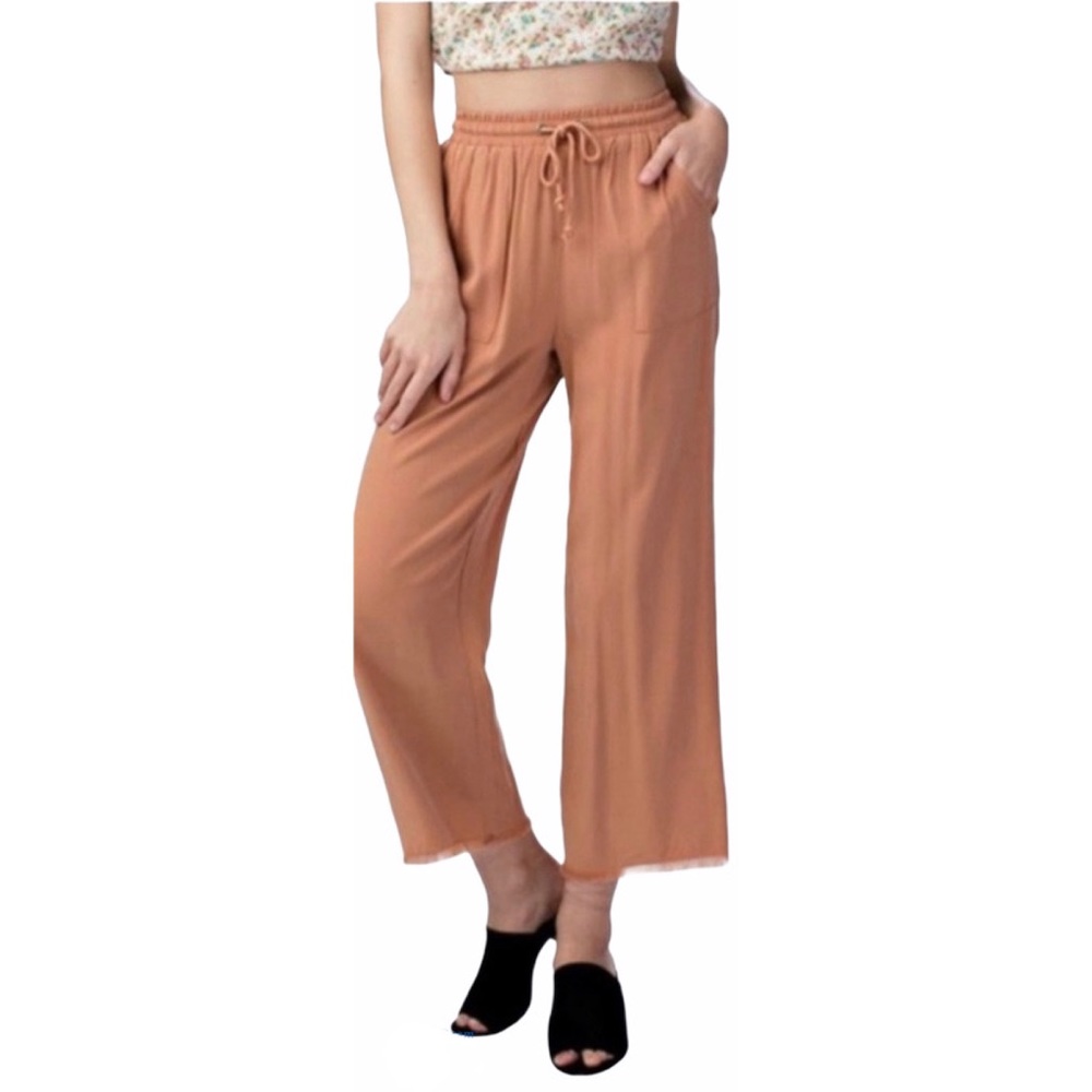 1 L left! 🌎 High Waist Drawstring Tencel Pants - Picture 2 of 6